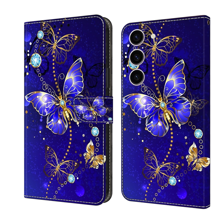 

For Samsung Galaxy S24+ 5G Crystal 3D Shockproof Protective Leather Phone Case(Diamond Butterfly)