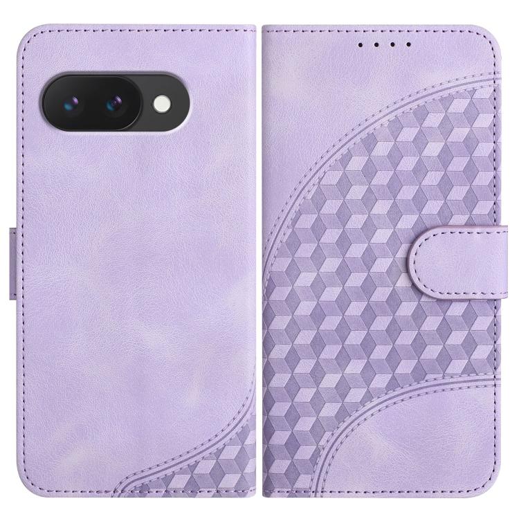 

For Google Pixel 10a Elephant Head Embossed Phone Leather Case with Lanyard(Light Purple)