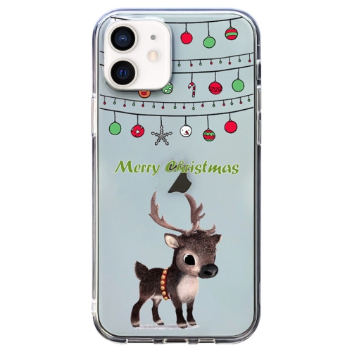 

For iPhone 11 Christmas Colored Drawing Pattern High Transparent Soft TPU Phone Case(Elk)