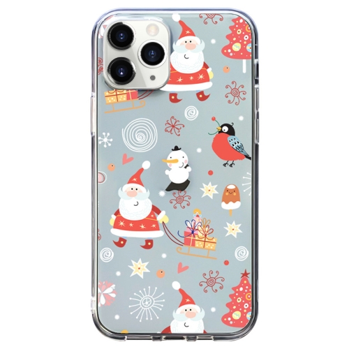 

For iPhone 11 Pro Christmas Colored Drawing Pattern High Transparent Soft TPU Phone Case(Santa Claus)