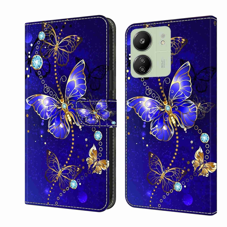 

For Xiaomi Redmi 13C Crystal 3D Shockproof Protective Leather Phone Case(Diamond Butterfly)