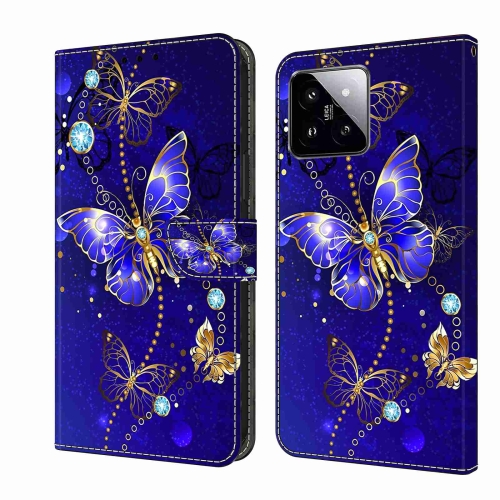 

For Xiaomi 14 Crystal 3D Shockproof Protective Leather Phone Case(Diamond Butterfly)