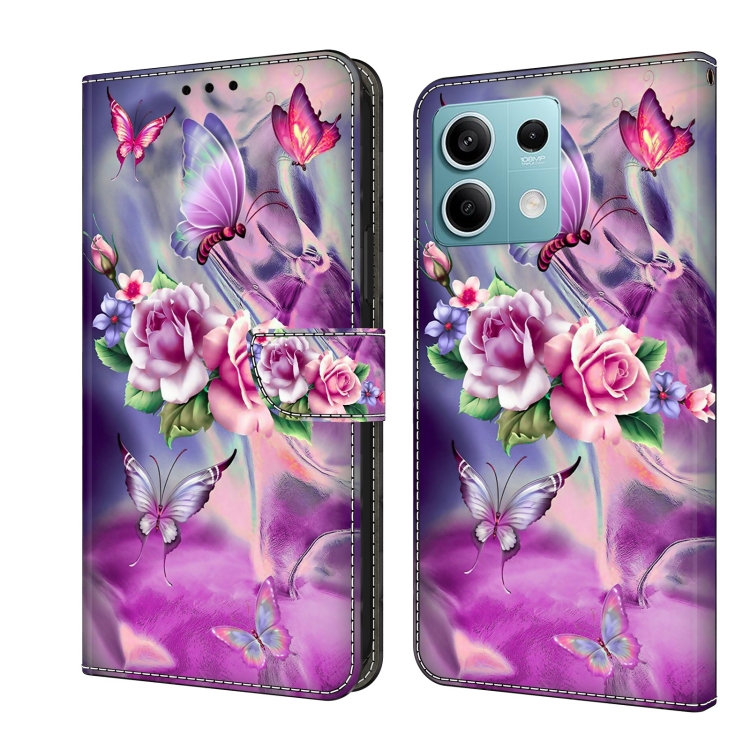 

For Xiaomi Redmi Note 13 5G Crystal 3D Shockproof Protective Leather Phone Case(Butterfly)