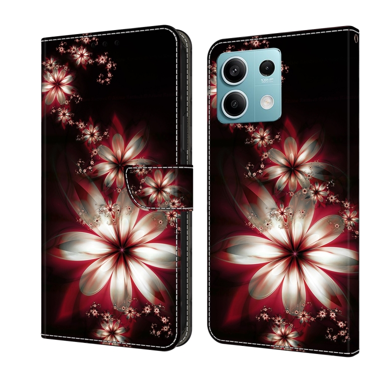 

For Xiaomi Redmi Note 13 5G Crystal 3D Shockproof Protective Leather Phone Case(Fantastic Flower)