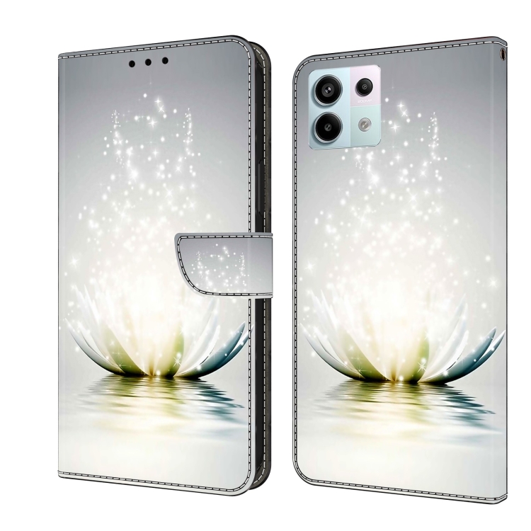 

For Xiaomi Redmi Note 13 Pro 5G Crystal 3D Shockproof Protective Leather Phone Case(Light Lotus)