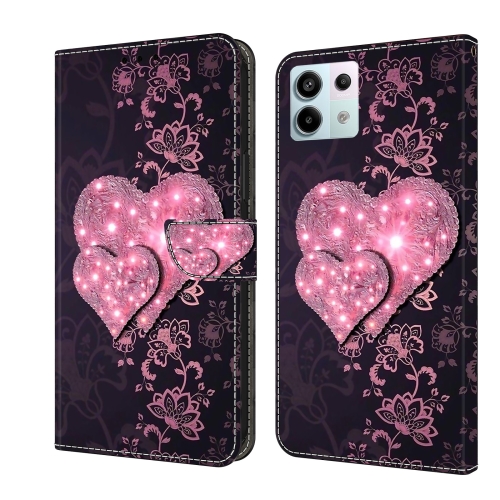 

For Xiaomi Redmi Note 13 Pro 5G Crystal 3D Shockproof Protective Leather Phone Case(Lace Love)