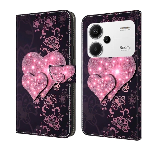 

For Xiaomi Redmi Note 13 Pro+ Crystal 3D Shockproof Protective Leather Phone Case(Lace Love)