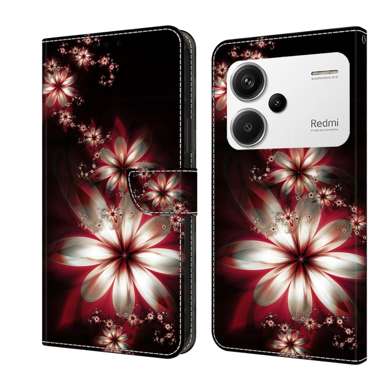 

For Xiaomi Redmi Note 13 Pro+ Crystal 3D Shockproof Protective Leather Phone Case(Fantastic Flower)
