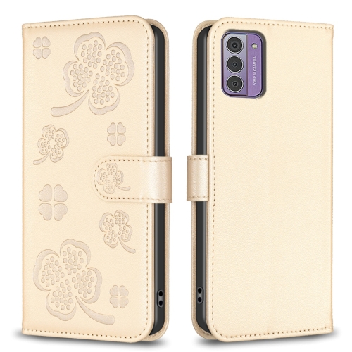 

For Nokia G42 / G310 Four-leaf Embossed Leather Phone Case(Gold)