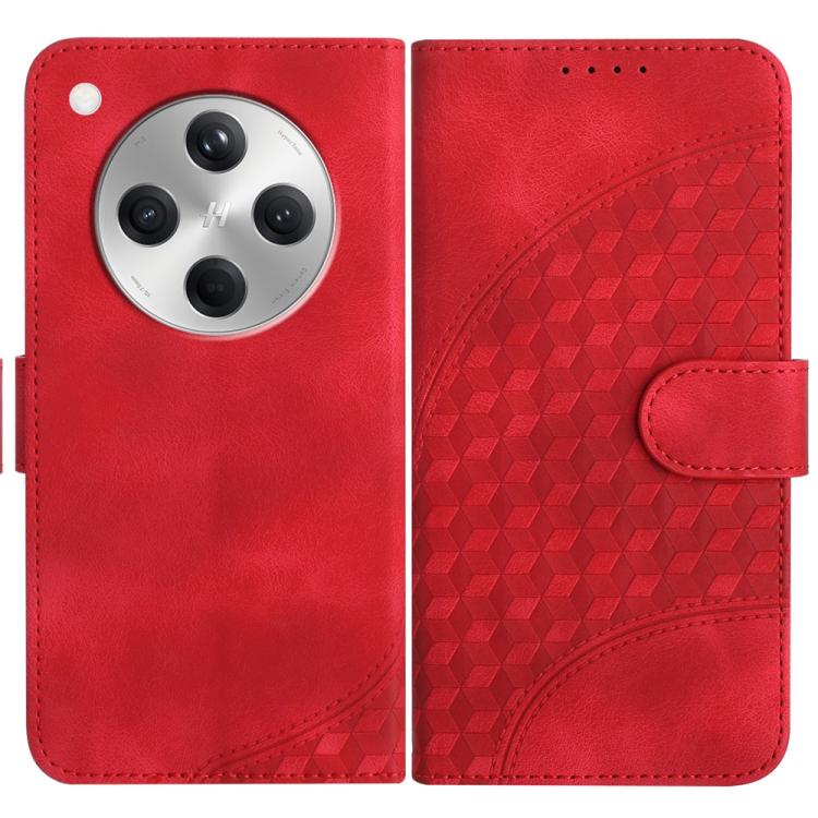 

For OPPO Find X8 Elephant Head Embossed Phone Leather Case with Lanyard(Red)