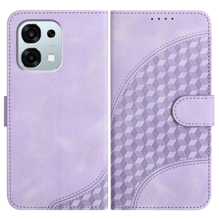 

For OPPO A6 Pro 4G / 5G Global / F31 5G Elephant Head Embossed Phone Leather Case with Lanyard(Light Purple)