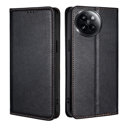 

For Xiaomi Civi 4 Pro Gloss Oil Solid Color Magnetic Leather Phone Case(Black)