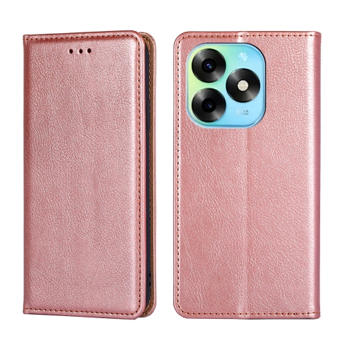 

For Itel S23 Plus 4G Gloss Oil Solid Color Magnetic Leather Phone Case(Rose Gold)