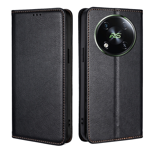 

For Itel RS4 4G Gloss Oil Solid Color Magnetic Leather Phone Case(Black)