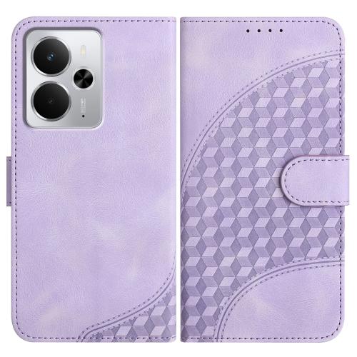 

For Realme 14 / P3 5G Global Elephant Head Embossed Phone Leather Case with Lanyard(Light Purple)