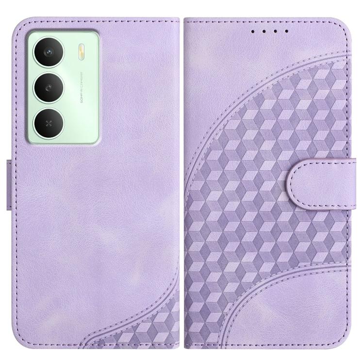 

For Realme 14x Global Elephant Head Embossed Phone Leather Case with Lanyard(Light Purple)