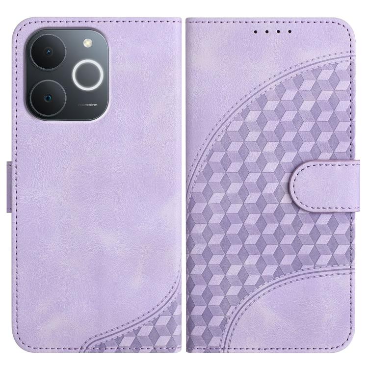 

For Realme C71 India Elephant Head Embossed Phone Leather Case with Lanyard(Light Purple)