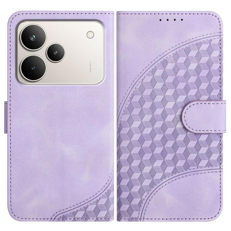 

For Realme P4 Pro 5G Elephant Head Embossed Phone Leather Case with Lanyard(Light Purple)