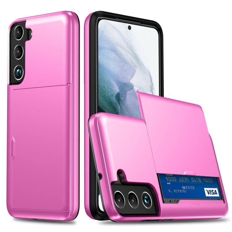 

For Samsung Galaxy S25 5G Shockproof Armor Phone Case with Card Slot(Rose Red)