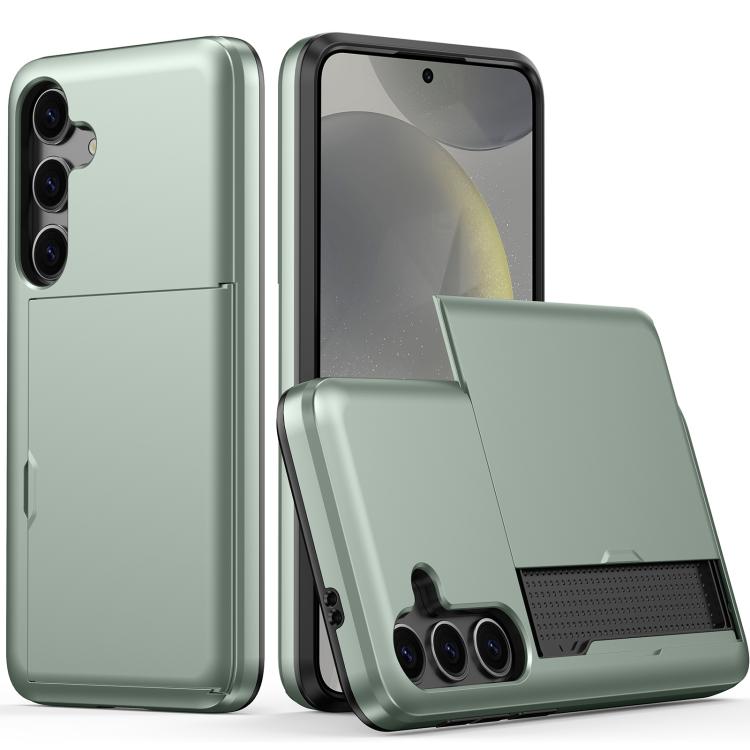 

For Samsung Galaxy S25 FE 5G Shockproof Armor Phone Case with Card Slot(Dark Green)
