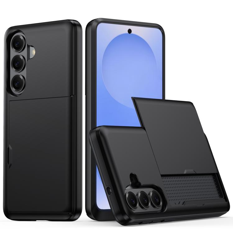 

For Samsung Galaxy S26 Pro 5G Shockproof Armor Phone Case with Card Slot(Black)