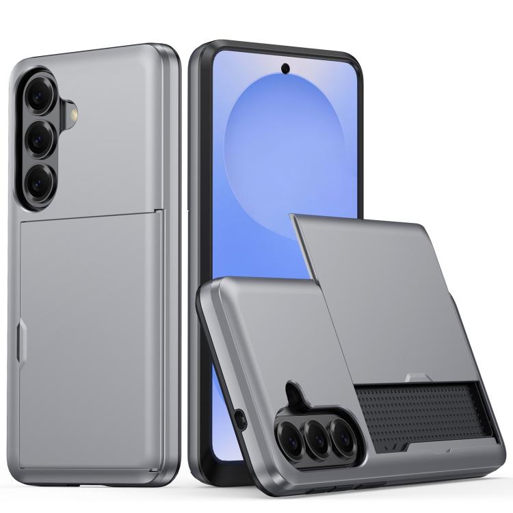 

For Samsung Galaxy S26 Pro 5G Shockproof Armor Phone Case with Card Slot(Grey)
