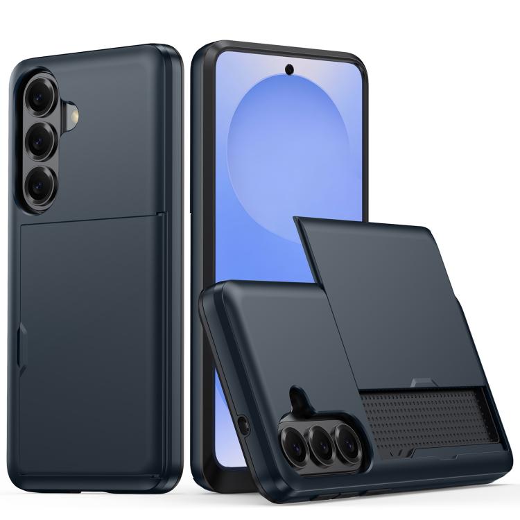 

For Samsung Galaxy S26 5G Shockproof Armor Phone Case with Card Slot(Blue)