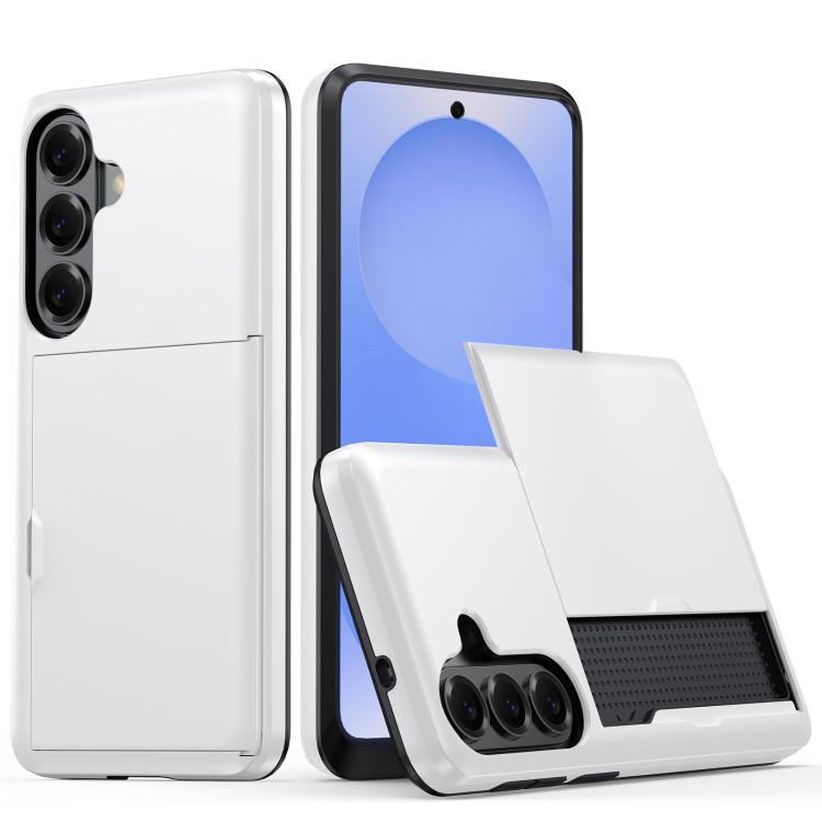 

For Samsung Galaxy S26+ 5G Shockproof Armor Phone Case with Card Slot(White)