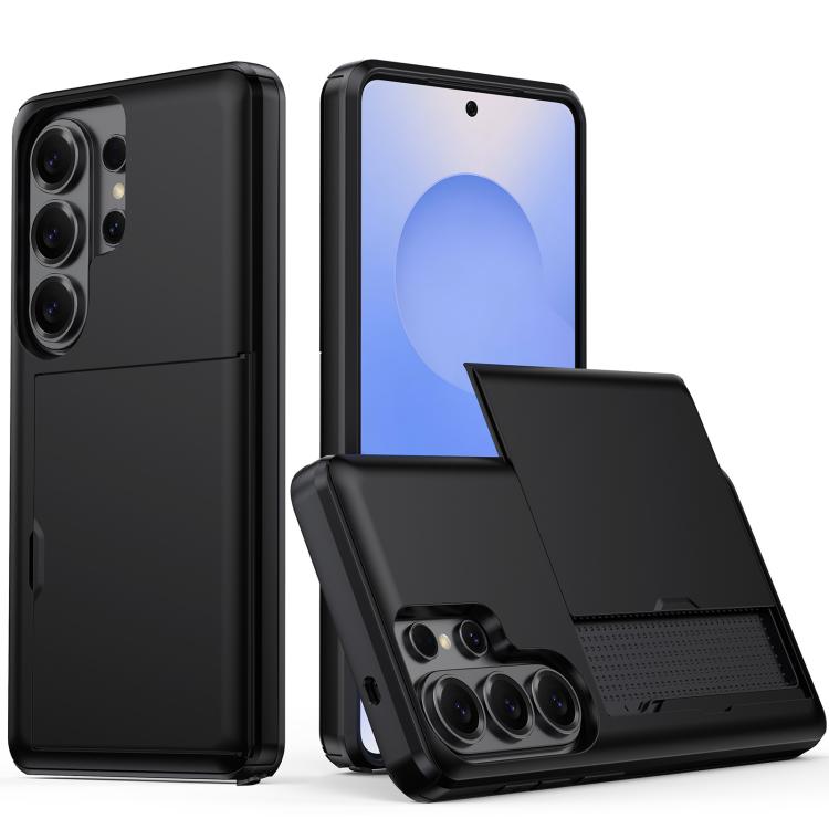 

For Samsung Galaxy S26 Ultra 5G Shockproof Armor Phone Case with Card Slot(Black)