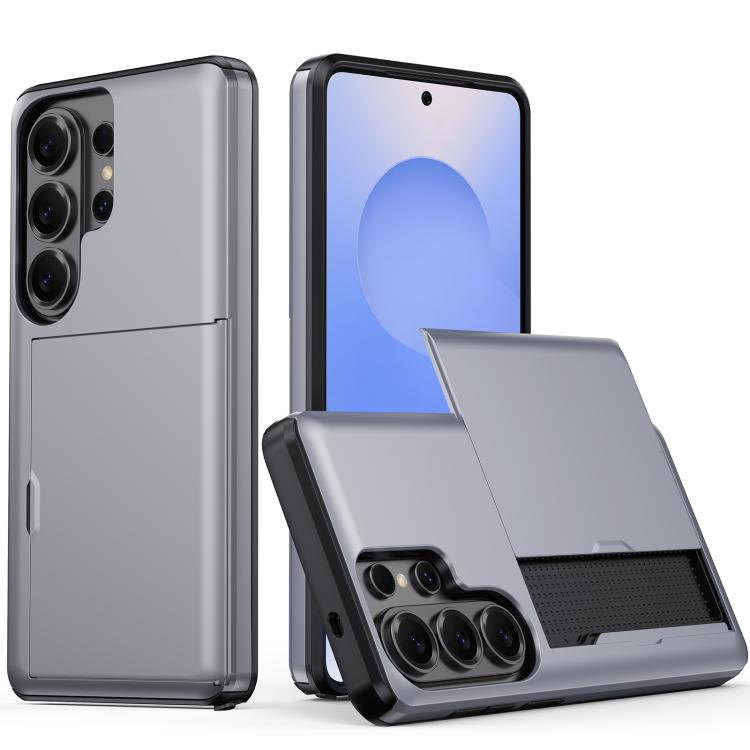 

For Samsung Galaxy S26 Ultra 5G Shockproof Armor Phone Case with Card Slot(Grey)