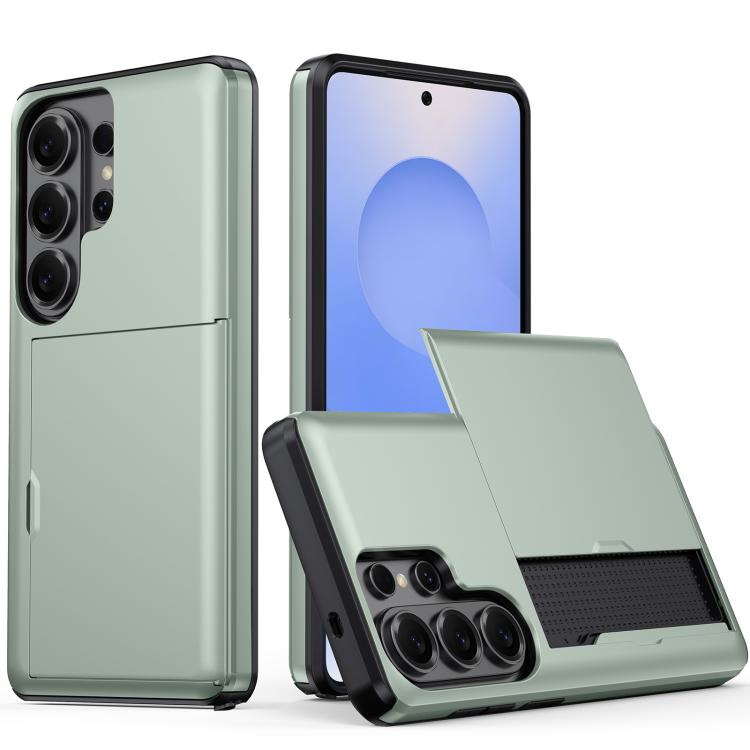 

For Samsung Galaxy S26 Ultra 5G Shockproof Armor Phone Case with Card Slot(Dark Green)