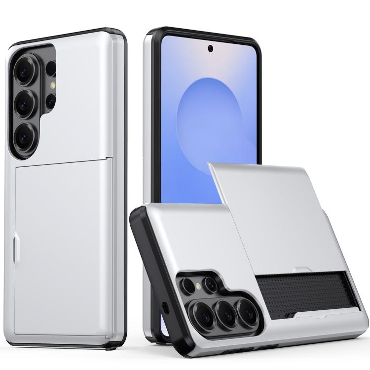 

For Samsung Galaxy S26 Ultra 5G Shockproof Armor Phone Case with Card Slot(Silver)