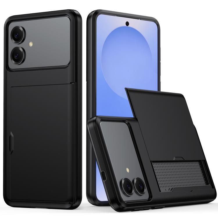 

For Samsung Galaxy S26 Edge 5G Shockproof Armor Phone Case with Card Slot(Black)