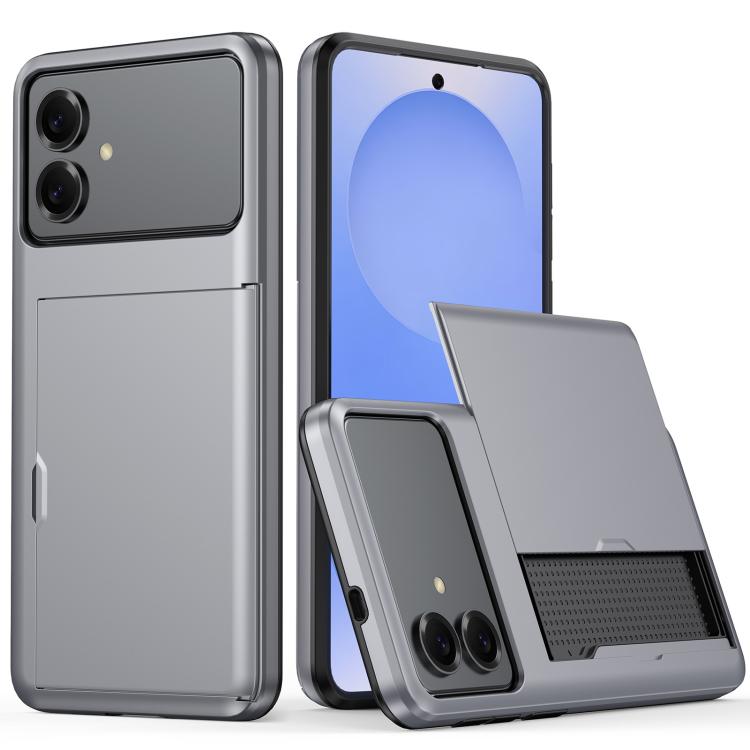 

For Samsung Galaxy S26 Edge 5G Shockproof Armor Phone Case with Card Slot(Grey)