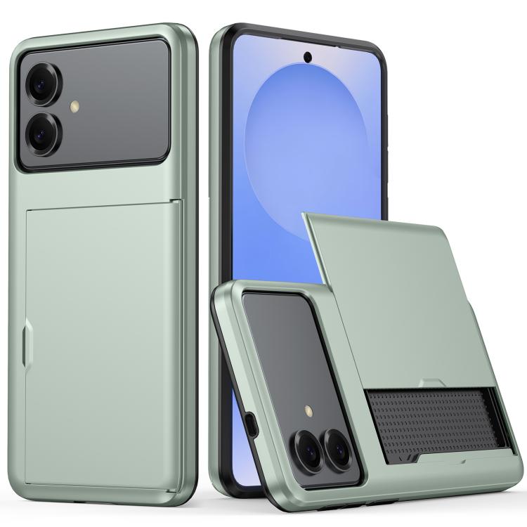 

For Samsung Galaxy S26 Edge 5G Shockproof Armor Phone Case with Card Slot(Dark Green)