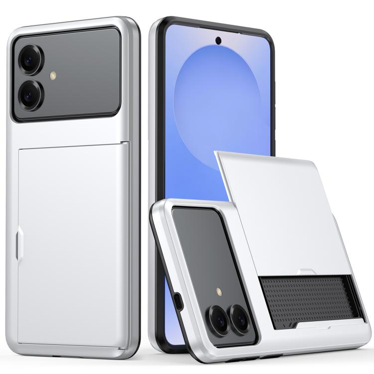 

For Samsung Galaxy S26 Edge 5G Shockproof Armor Phone Case with Card Slot(Silver)