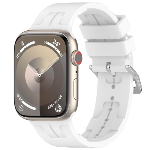 For Apple Watch 42mm H Texture Silicone Ladder Buckle Watch Band