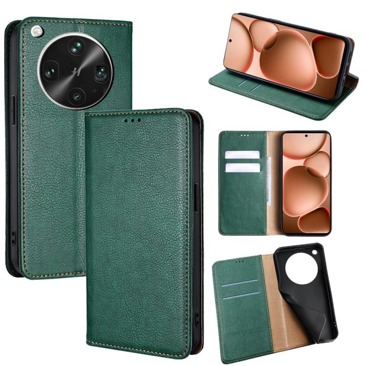 

For OPPO Find X8 Ultra 5G Gloss Oil Solid Color Magnetic Leather Phone Case(Green)