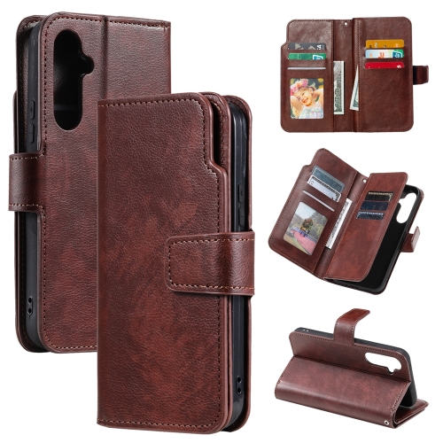 

For Samsung Galaxy S24+ 5G Tri-Fold 9-Card Wallets Leather Phone Case(Brown)