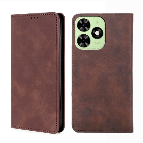 For Tecno Spark Go 2024 Skin Feel Magnetic Leather Phone Case Dark