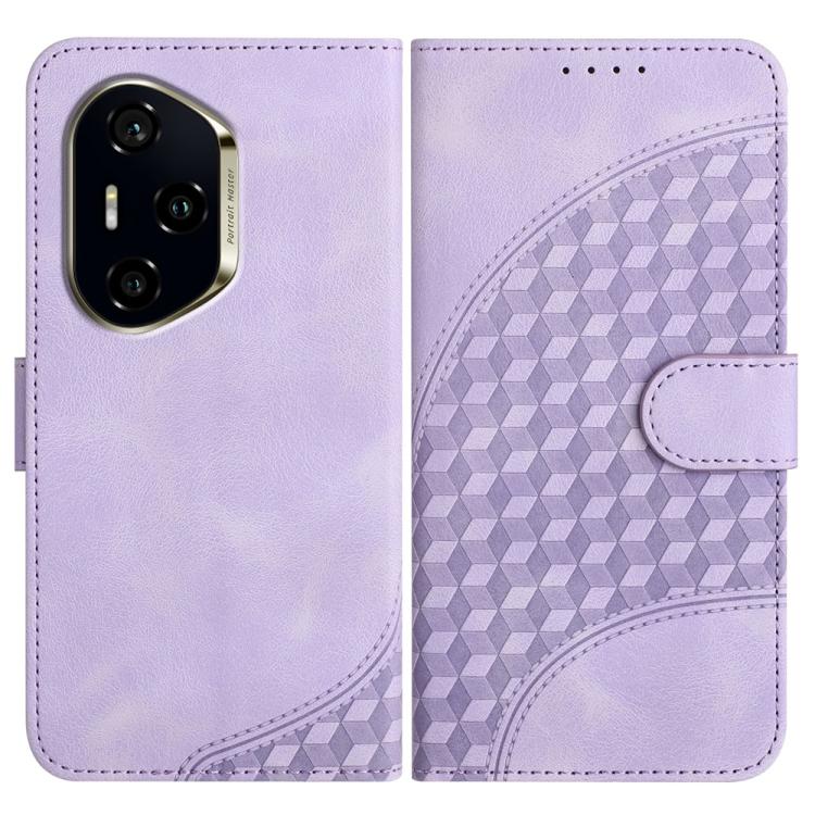 

For Honor 300 Pro / Honor 300 Ultra Elephant Head Embossed Phone Leather Case with Lanyard(Light Purple)