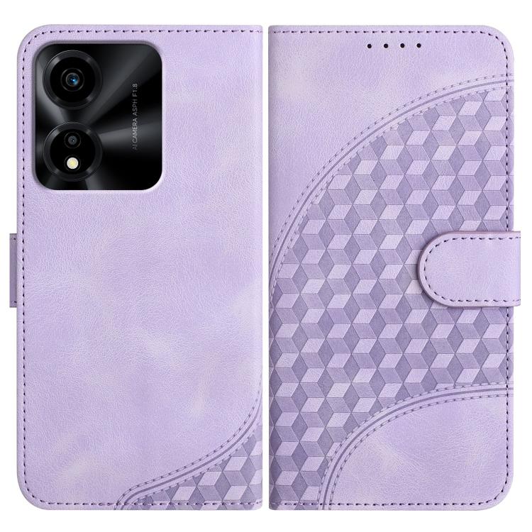 

For Honor X5c 4G / X5c Plus Elephant Head Embossed Phone Leather Case with Lanyard(Light Purple)