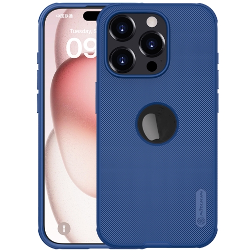 

For iPhone 15 Pro NILLKIN Super Frosted Shield Pro Phone Protective Case With LOGO Cutout(Blue)