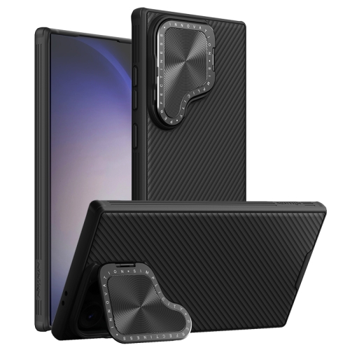 For Samsung Galaxy S24 Ultra 5G NILLKIN Black Mirror Prop CD Texture Mirror MagSafe Magnetic Phone Case(Black) мода lariat подвеска drop delicate choker длинные ожерелья