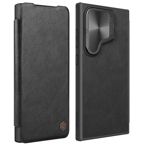 

For Samsung Galaxy S24 Ultra 5G NILLKIN Qin Prop Series Flip Camera Cover Design Leather Phone Case(Black)