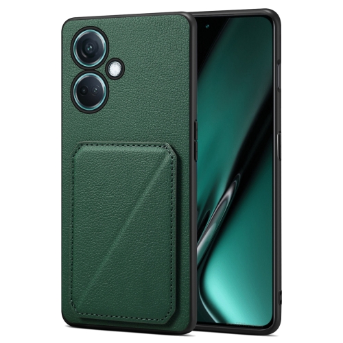 

For OnePlus Nord CE 3 5G / OPPO K11 Denior Imitation Calf Leather Back Phone Case with Holder(Green)