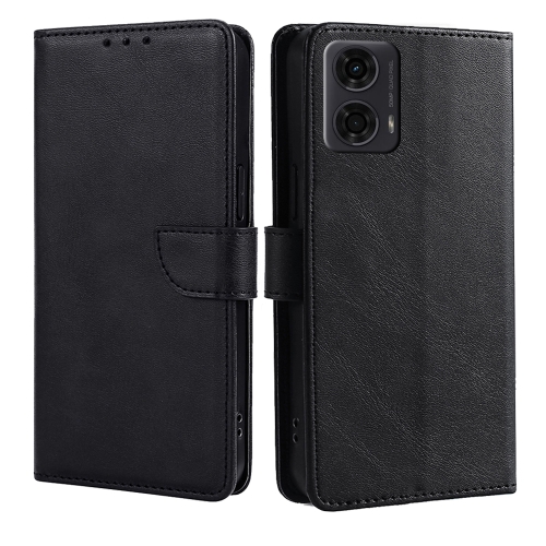 

For Motorola Moto G24 4G Calf Texture Buckle Flip Leather Phone Case(Black)