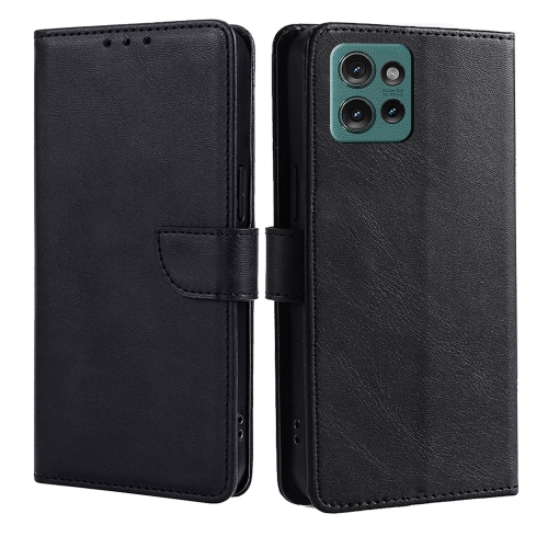 

For Motorola Edge 50 5G Calf Texture Buckle Flip Leather Phone Case(Black)