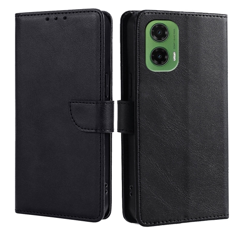 

For Motorola Moto G35 5G Calf Texture Buckle Flip Leather Phone Case(Black)