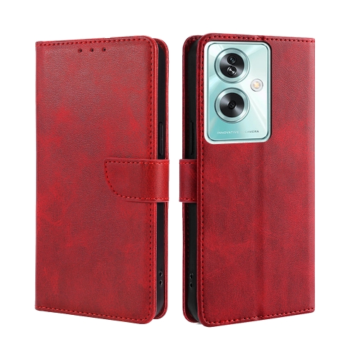 

For OPPO A79 5G Calf Texture Buckle Flip Leather Phone Case(Red)